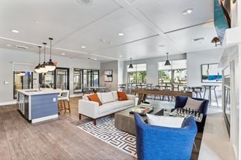 Resident social lounge with demonstration kitchen